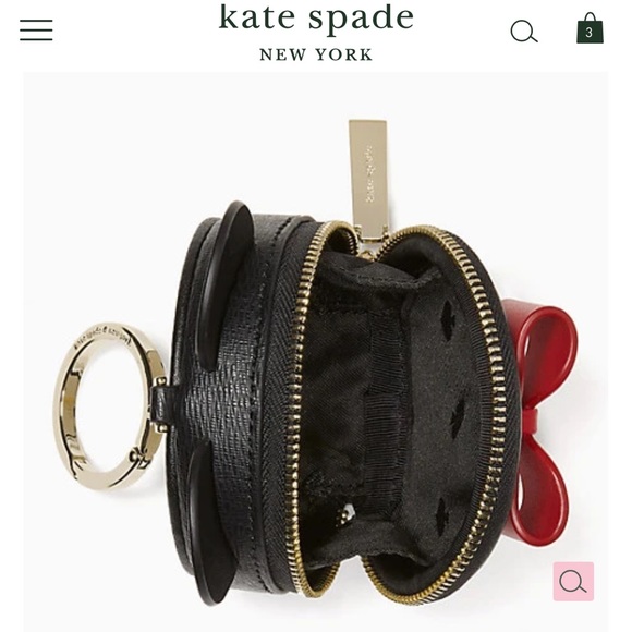 NWT-Disney x Kate Spade-Minnie Mouse Ears & Red Bow-Keyfob/Coin Purse-$129: - Picture 12 of 12